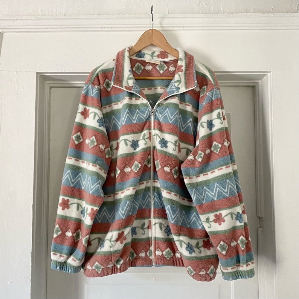 Patterned Fleece Jacket - Multicolor - image 1